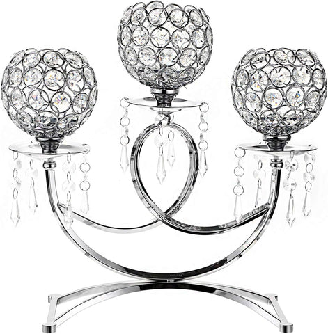 3 Arms Crystal Candle Holders Bowls Tealight Candelabras Candlestick Candle Stand OrnamentsHome Decoration