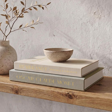 Set of 2 Beautiful Decorative Linen Books - Aesthetic Faux/Fake Books for Modern Home Decoration on Coffee Table
