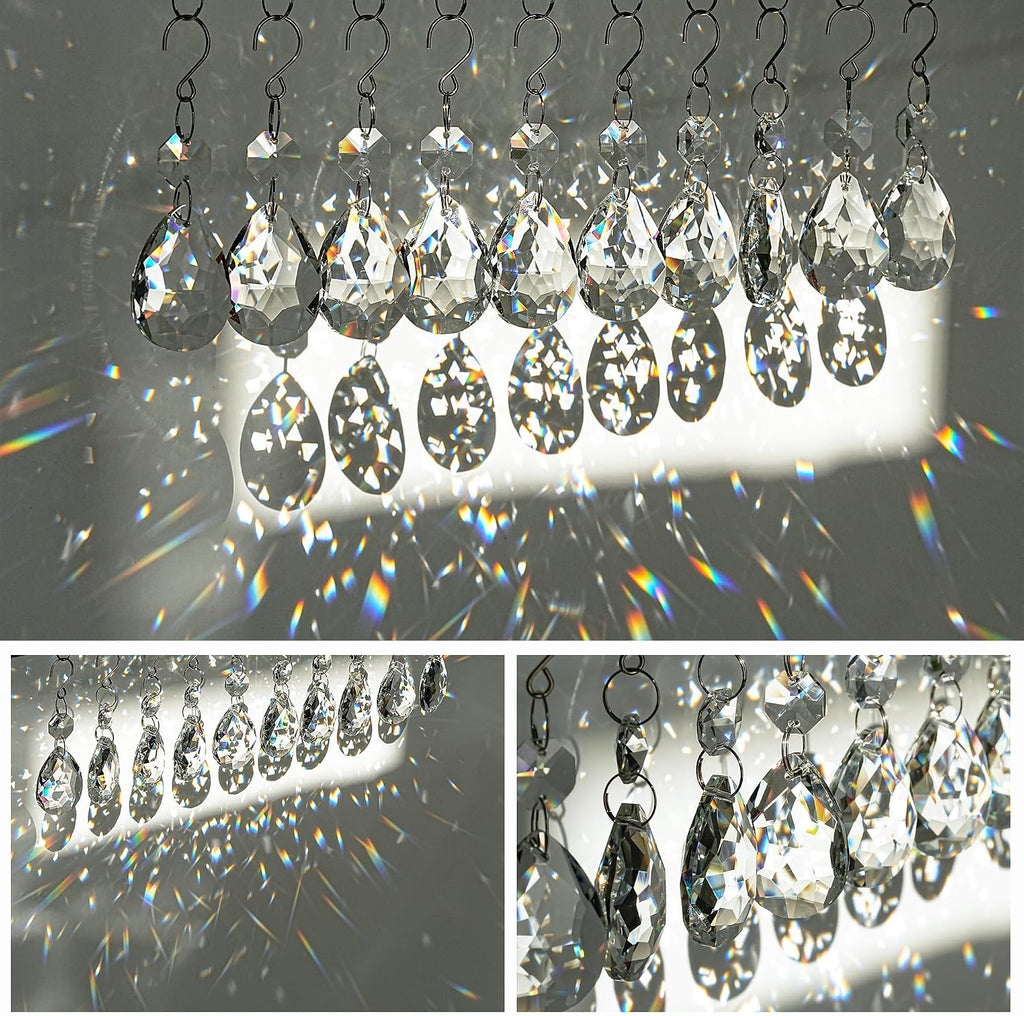 10 Pcs 3 Inch Clear Crystal Bauhinia Prisms Chandelier Decor - Clear Crystal Bauhinia Prisms Pendants Chandelier