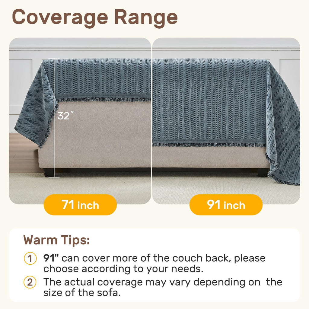 Herringbone Pattern L Shaped Couch Cover for Sectional Sofa