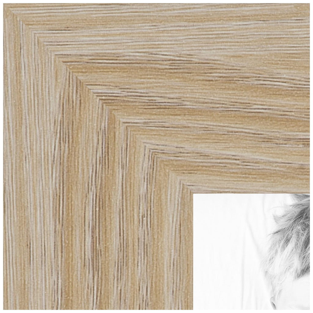 19x37 Inch Brown Picture Frame, This 1.2500 Inch Custom Poster Frame is Natural Oak - Comes with Acrylic and