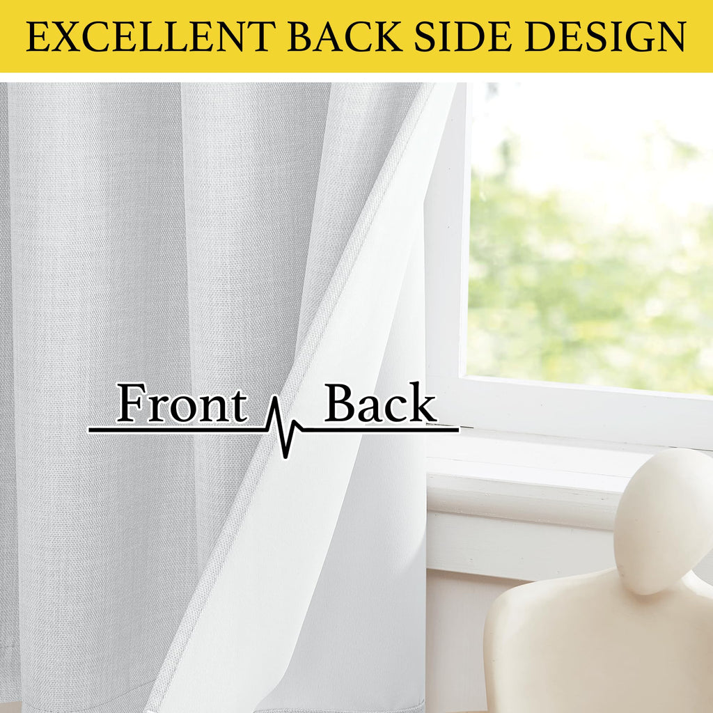 Faux Linen Curtain Valances Over Sink, Farmhouse Light Filtering Privacy Window Covering, Short Curtains for