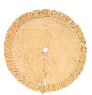 72" Plush Champagne Velvet Christmas Tree Skirt