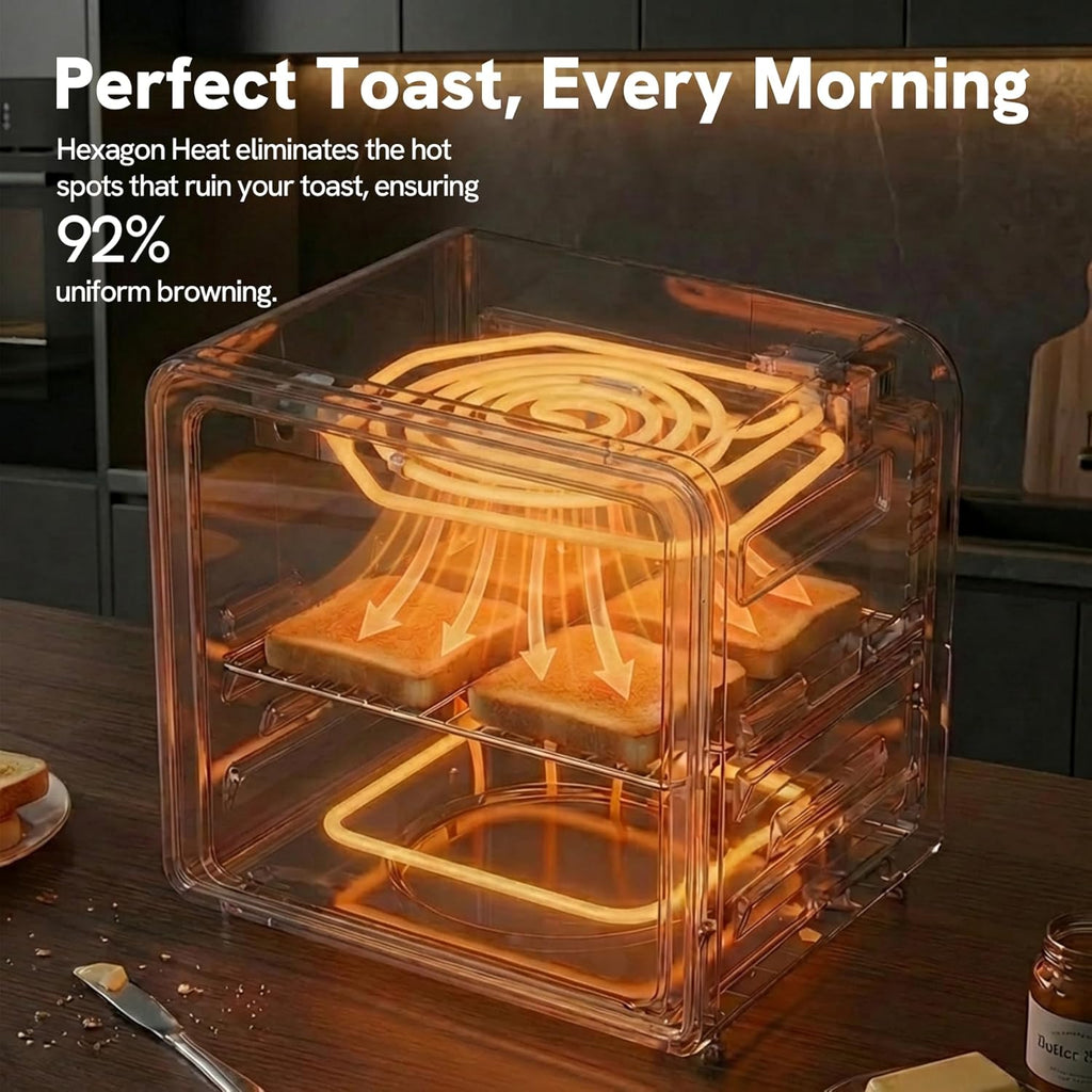 6-in-1 Air Fryer Toaster Oven Combo, Compact 12.7 QT Small Countertop Convection Oven, Fits 9" Pizza & 4 Toast