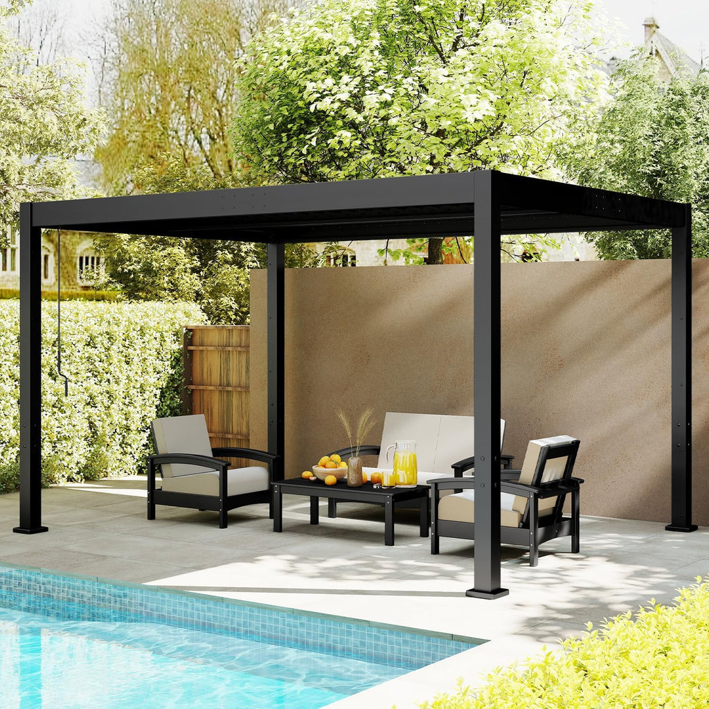 Louvered-Pergola | 10’ x 13’ | Patio Pergolas with Adjustable Roof | Hidden Drainage System | Outdoor