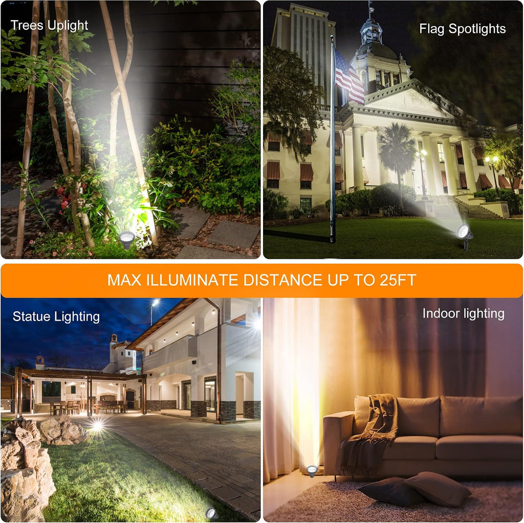 Solar Spotlights Outdoor Waterproof Bright Solar Wall Light Led Security Flood Light Solar Powered for Flag Patio