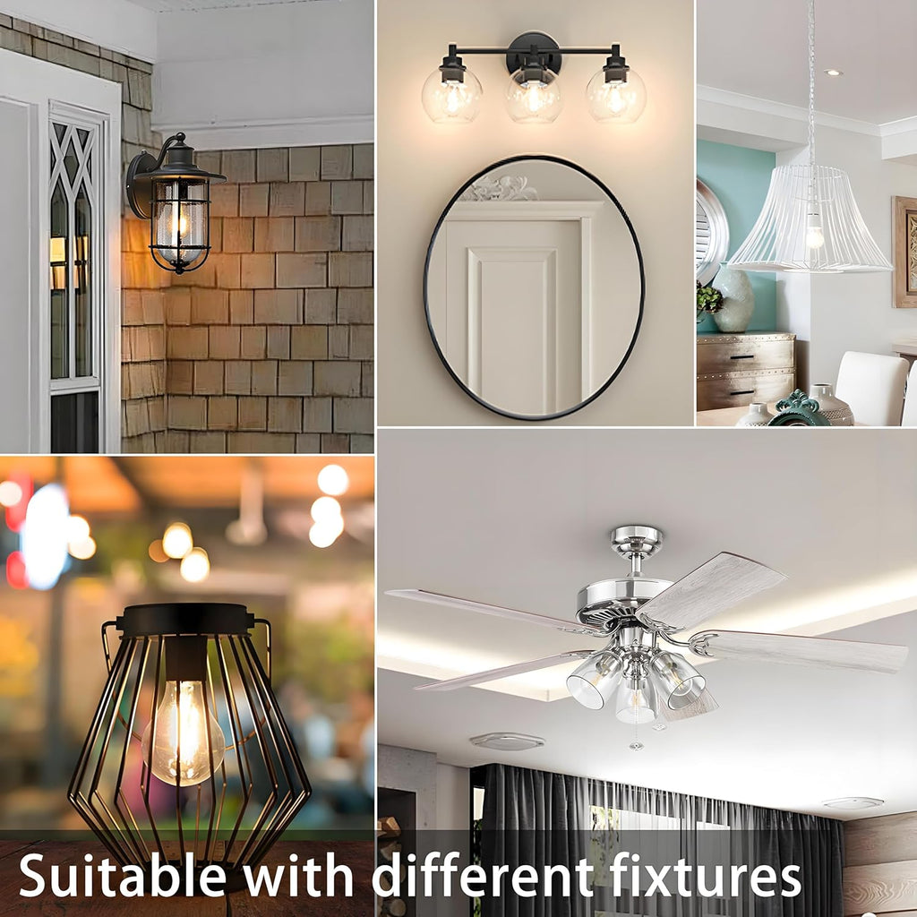 6 Pack A19 Vintage LED Edison Bulbs, Dimmable Light Bulb 60W Equivalent, High Brightness 2700K Warm White, 8W E26
