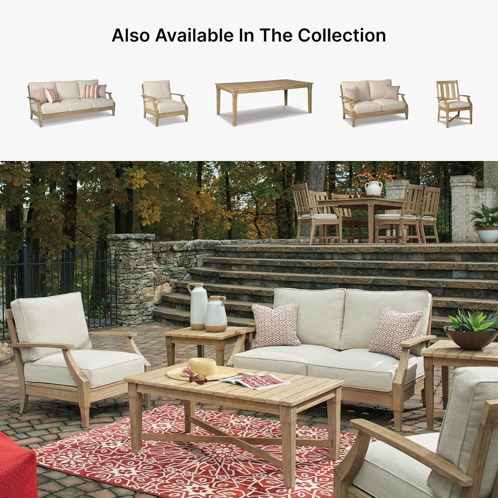 Outdoor Lounge Chair, All-weather Foam Cushion, Protective Finish, Eucalyptus
