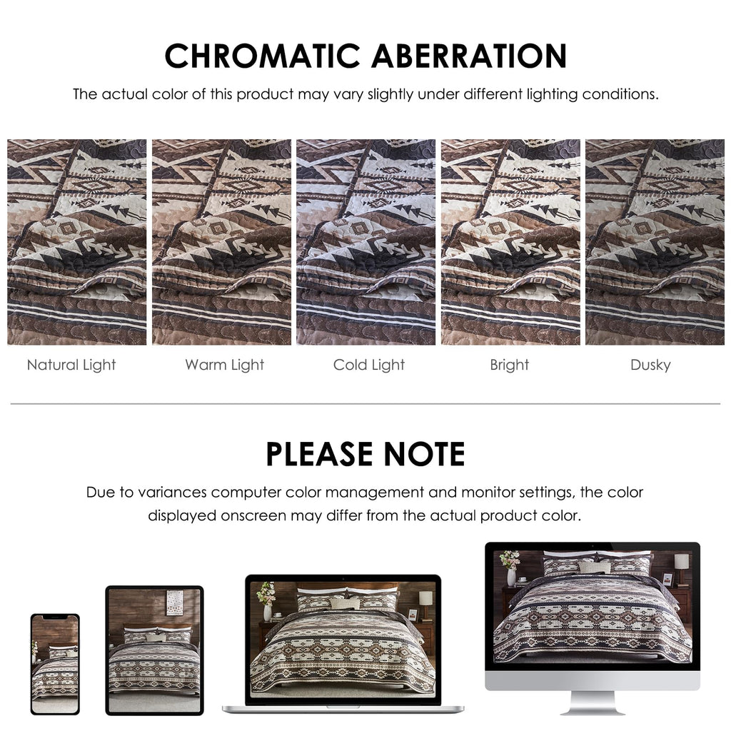Traditional Quilt - 3 Pieces Rustic Aztec Bedding Sets