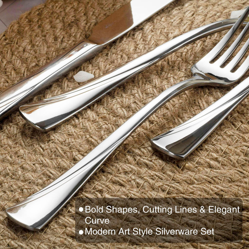 Alice 20-Piece Silverware Set Stainless Steel Flatware Set,Service for 4,Mirror Polished Cutlery Set,Dishwasher Safe