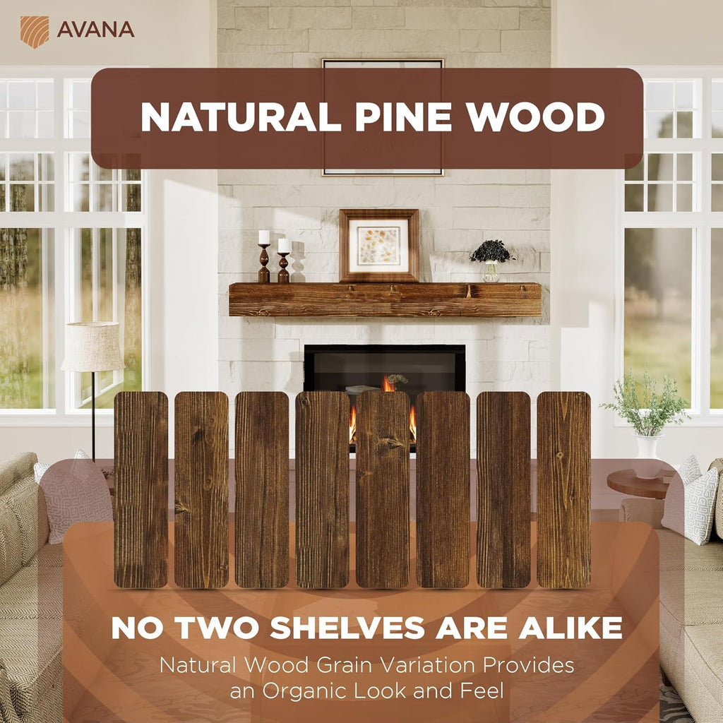Wall-Mounted Mantles for Over Fireplace - Farmhouse Fireplace Mantle Shelves - Handcrafted Wood Fireplace Mantels