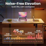 32" Small Electric Standing Desk Adjustable Height, 4 Memory Height Settings, Sit Stand Up Desk & Computer Workstation
