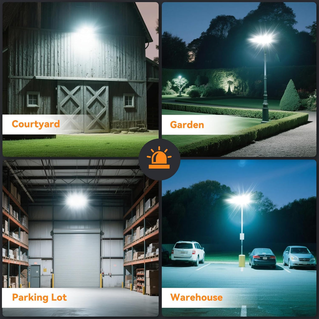 600W LED Outdoor Flood Light, 60000LM Super Bright Stadium Light, 6000K Daylight White, IP66 Waterproof 3 Heads