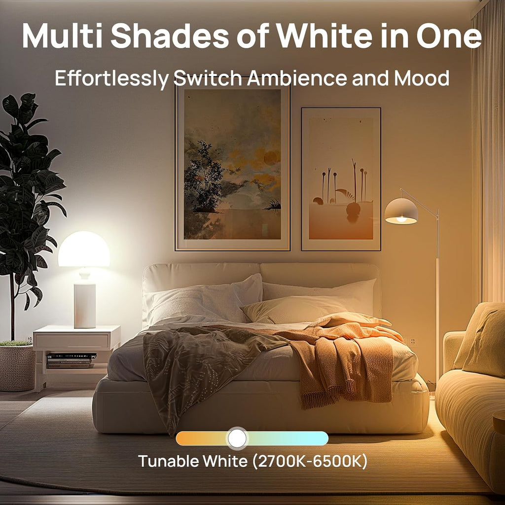 Smart Light Bulbs, Warm White to Daylight (2700K-6500K), Alexa Light Bulbs, Work with Alexa, Google Home, , 60W