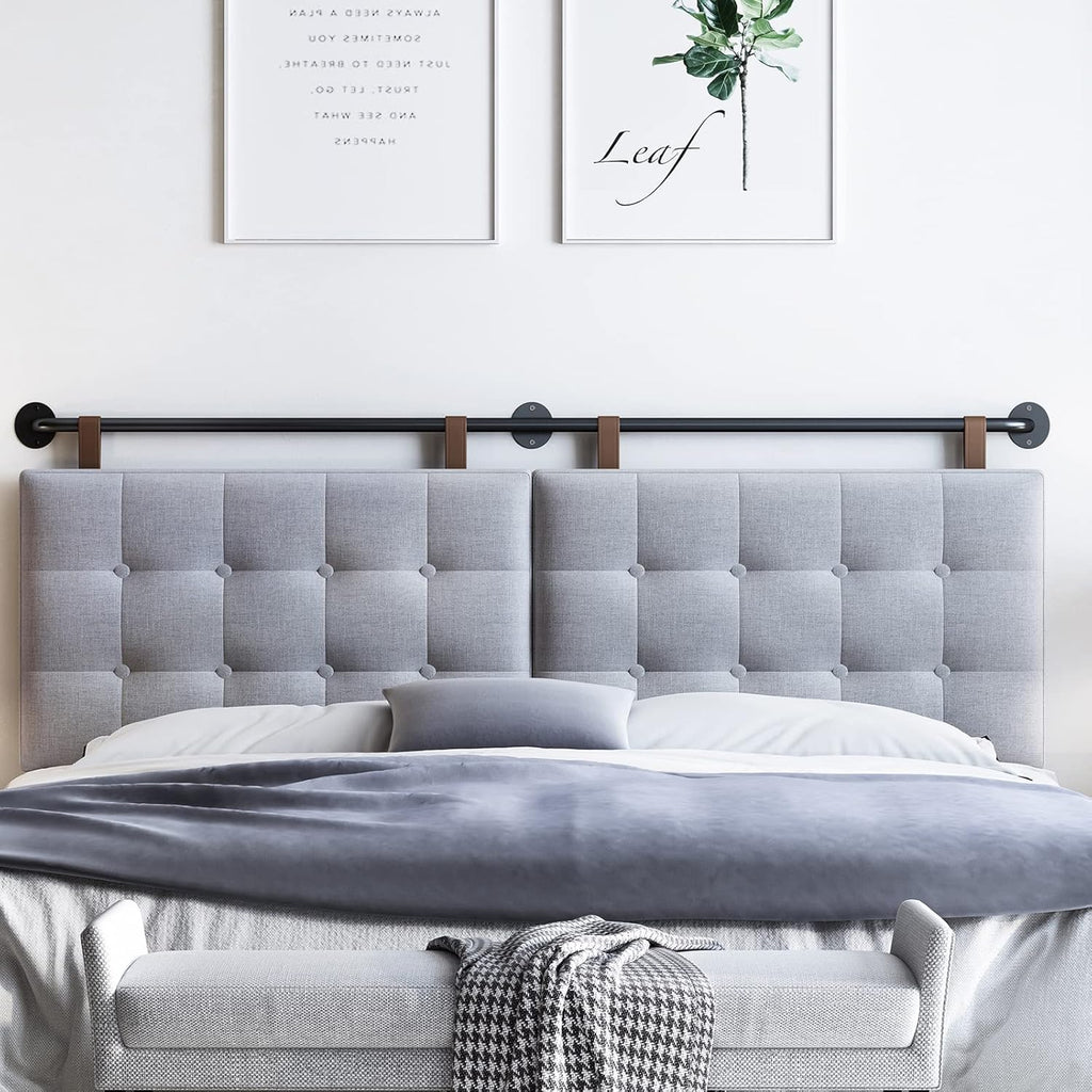 King Headboard Headboards for Adjustable Beds Backboard Wall Mounted Headboard with Gray Button Tufting Hanging Head