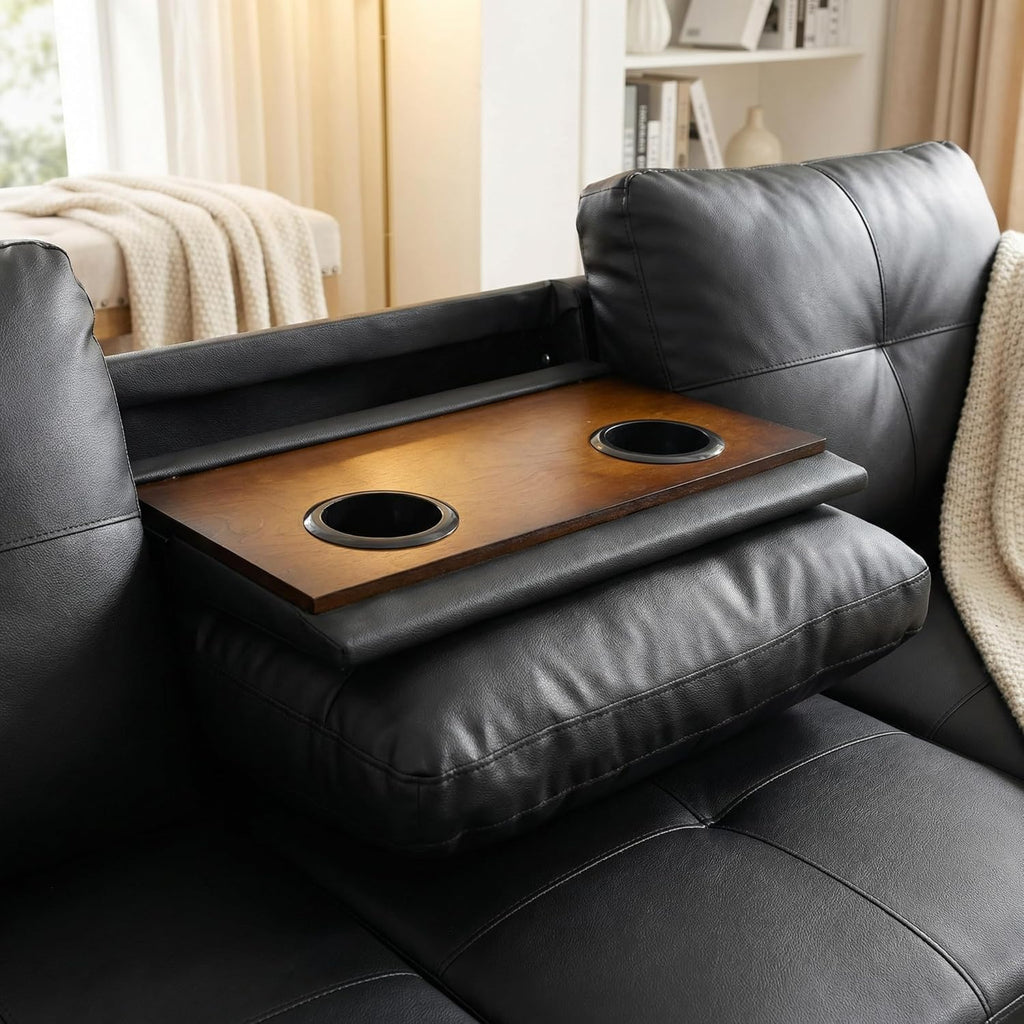 L-Shaped Sectional Sofa with Movable Chaise & Storage Ottoman