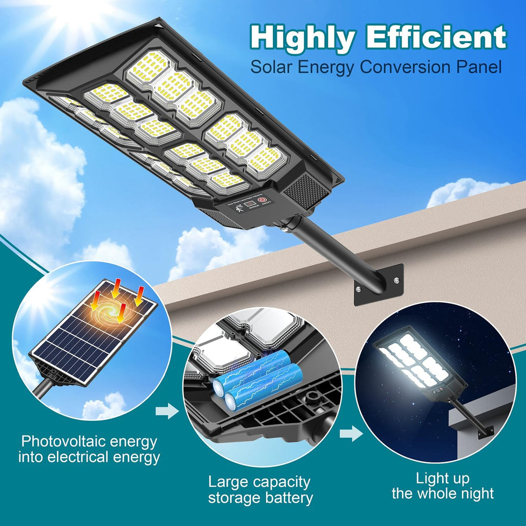 Solar Flood Lights Waterproof Wide Angle Dusk to Dawn Outdoor Lighting