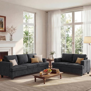 Loveseat & 3 Seater Sofa Sets, 89" Couch Sofa Set Furniture Sets, 2 Piece Deep Seat Sleeper Sofa, Couch and Loveseat