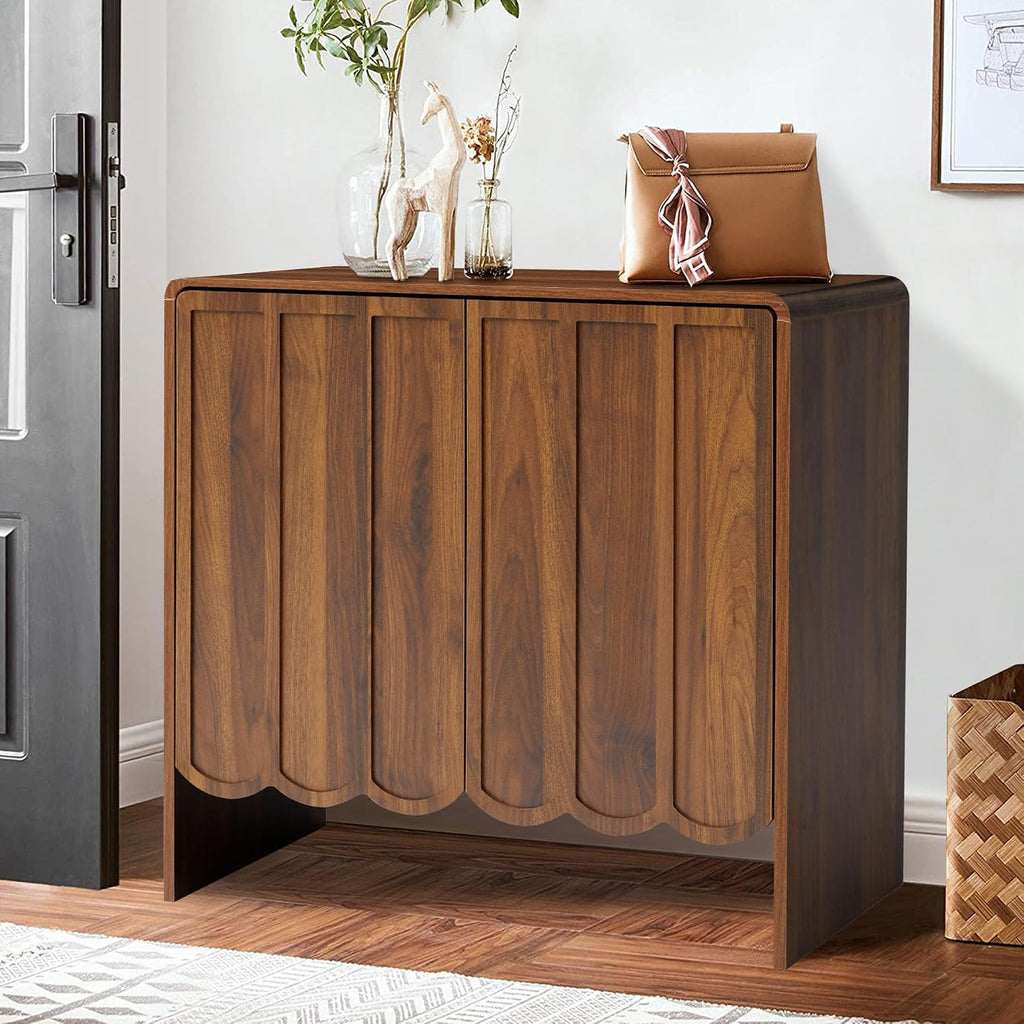 Sideboard Buffet Cabinet, Accent Storage Cabinets with 2 Doors, Farmhouse Wood Cabinet with Adjustable Shelves and
