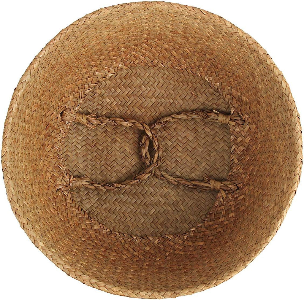 Woven Seagrass Belly Basket for Storage Plant Pot and Laundry, Picnic and Grocery Basket (Medium, Original)