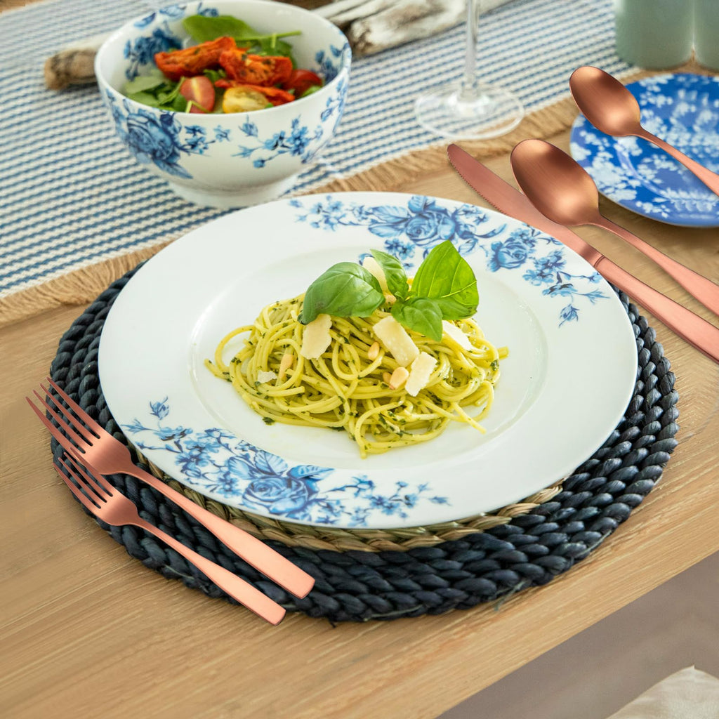 Rose Gold Silverware Matte Stainless Steel Flatware Utensils Set Service for 6 Modern Cutlery Eating Utensils include