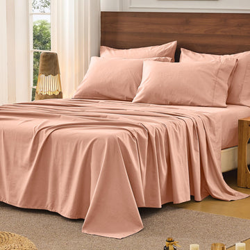 100% French Linen Sheets Queen Size - 16" Deep Pocket, 4-Piece