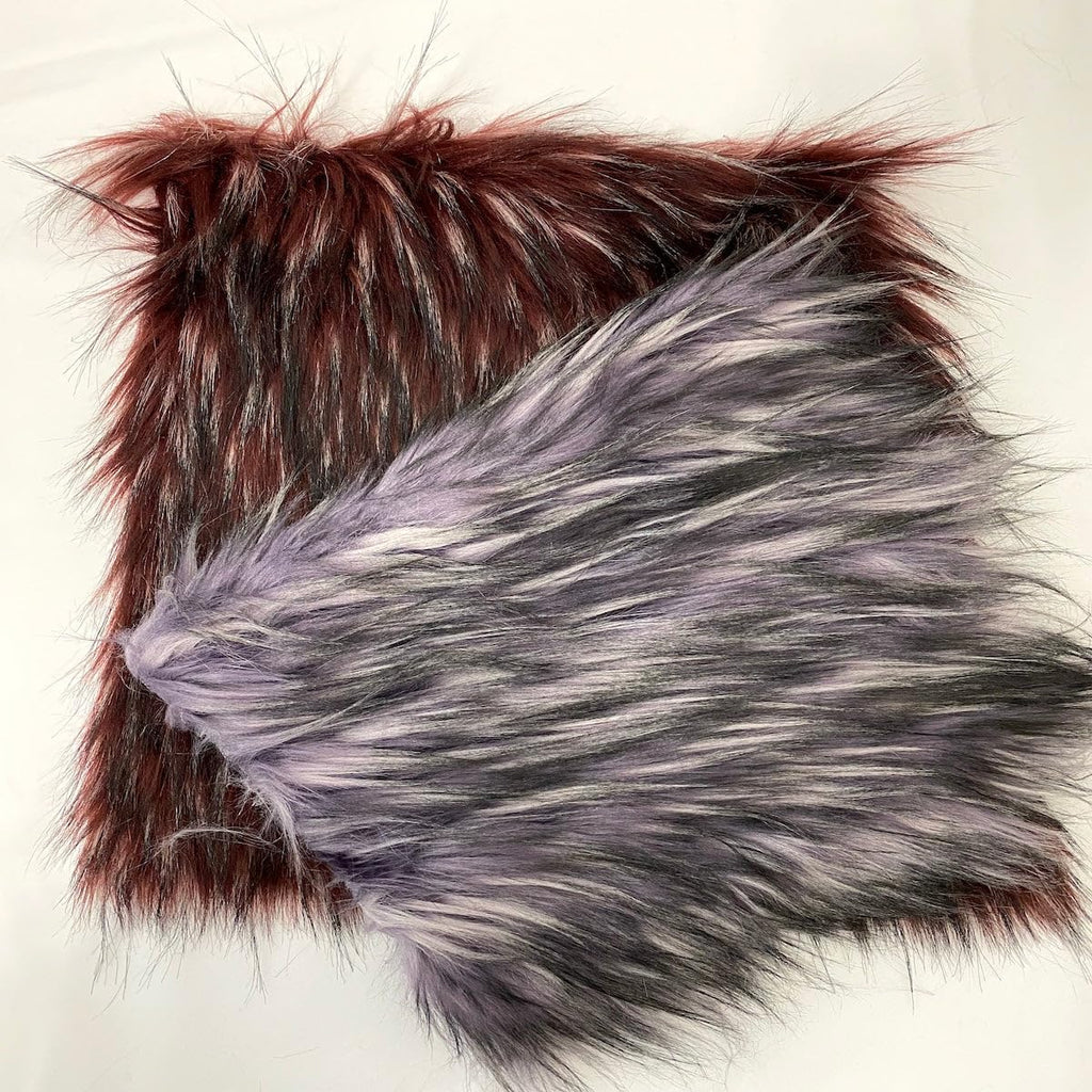 Faux Fur Fabric (Red Multicolor Husky)