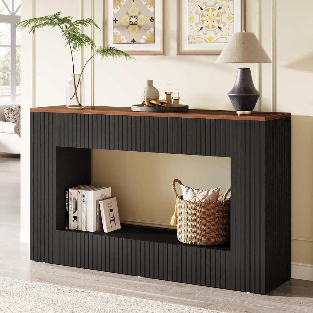 Modern Console Table, 55-Inch Wood Entryway Table with Storage, Narrow Long Sofa Table Behind Couch Table , Foyer