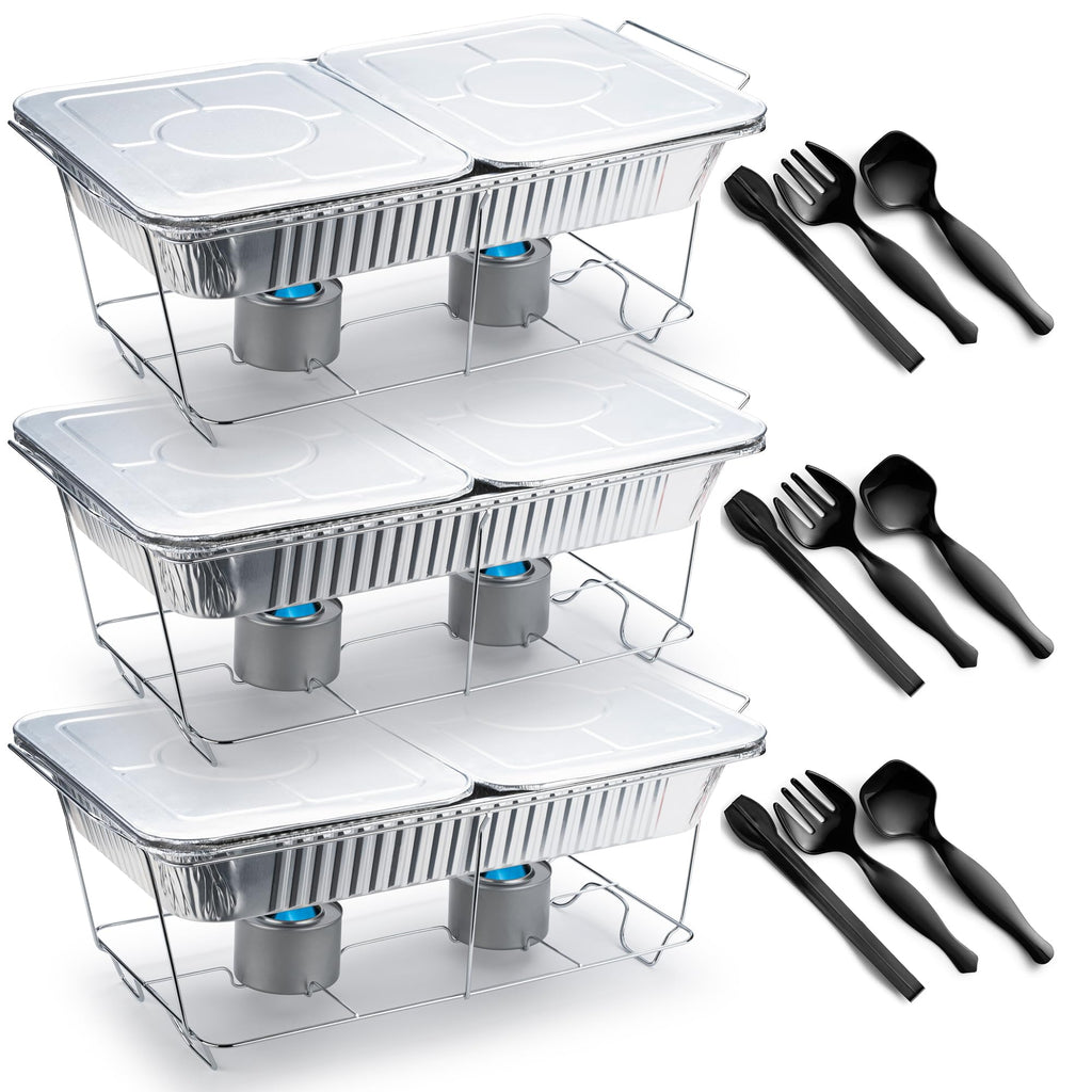 Disposable Chafing Dish Buffet Set, Food Warmers for Parties, 33 Pieces Catering Supplies - Buffet Servers and