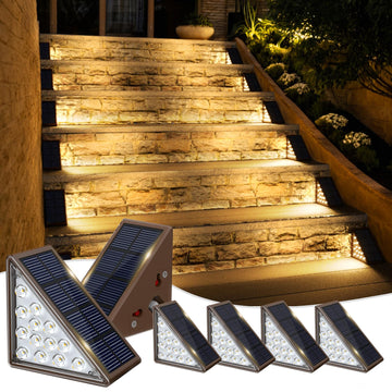 Solar Step Lights for Outside, 6pack Solar Stair Lights Outdoor Waterproof IP67, Outdoor Deck Step Light LED for