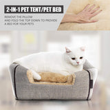 Cat Bed for Indoor Cats - Cat Cave Beds Cat House Cat Tent with Removable Washable Cushioned Pillow