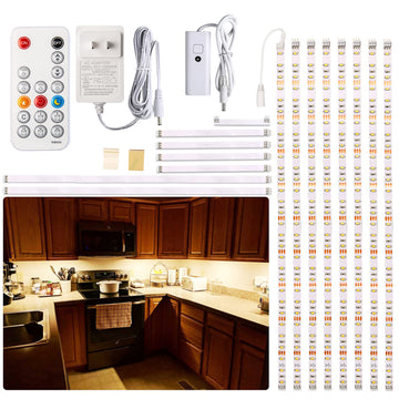8PCS 20inch Under Cabinet Lighting with Remote,Warm White LED Light