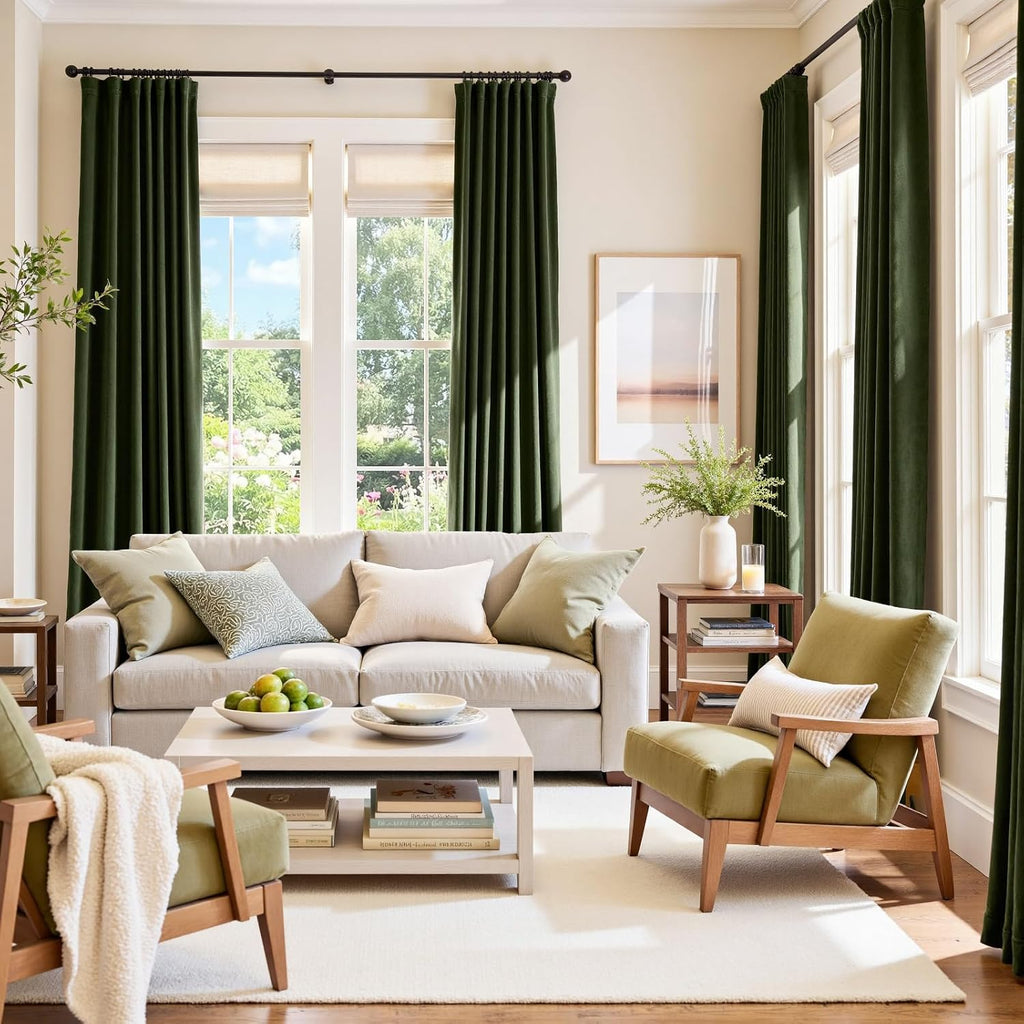 Velvet Blackout Curtains Thermal Insulated Curtains Room Window Drapes Super Soft Luxury Curtains for Living Room