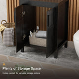 UEV Black 24" Bathroom Vanity Without Sink,Modern Freestanding Sink Cabinet,Stylish Bathroom Vanity Cabinet,Grooved