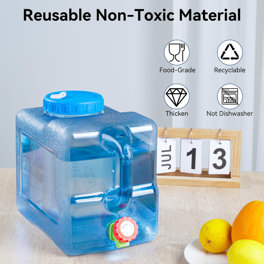 Drink Water Dispenser for Fridge - 3 Gallon Beverage Dispenser with Leak-Proof Spigot, Portable Food-Grade Water Jug