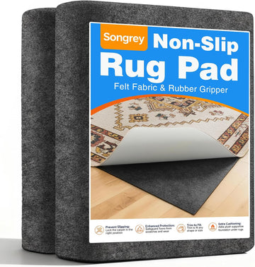 9'x12' Non‐Slip Rug Pad, 1/8" Thick Cushioned - Set of 108