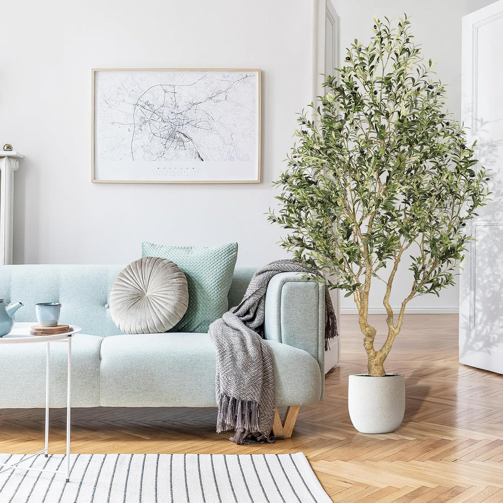 Faux Olive Tree 8ft - Tall Olive Trees Artificial Indoor Home Decor
