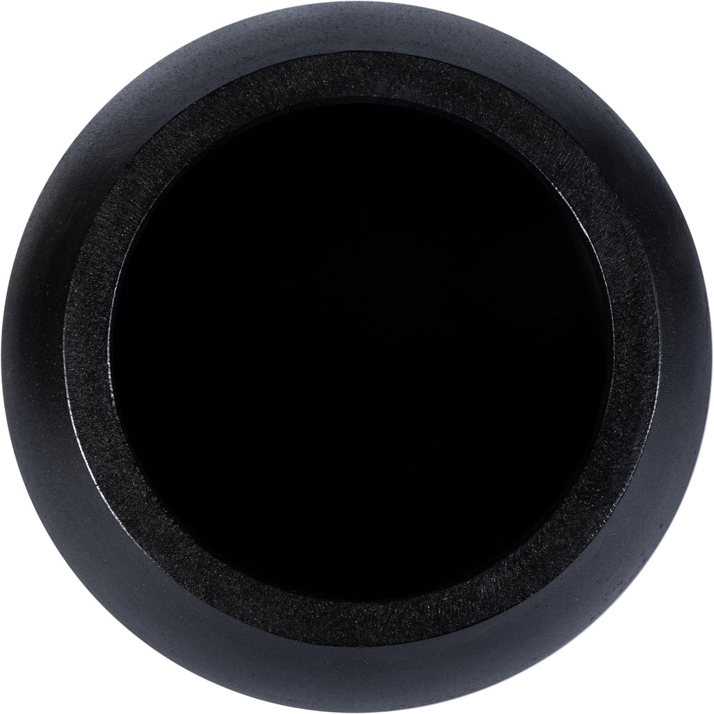 Outdoor - Kenslia Large Sphere Planter Pot - Black Ficonstone Concrete - Decorative Outdoor Flower Pot , Porch &