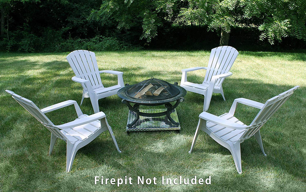 Deck Defender & Grass Guard - Fire Pit Base & Heat Shield - Polished Metal Fireproof Pad for Under Fire Pit - Heat