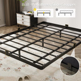 Floating Bed Frame Full with Smart LED Lights and Charging Station