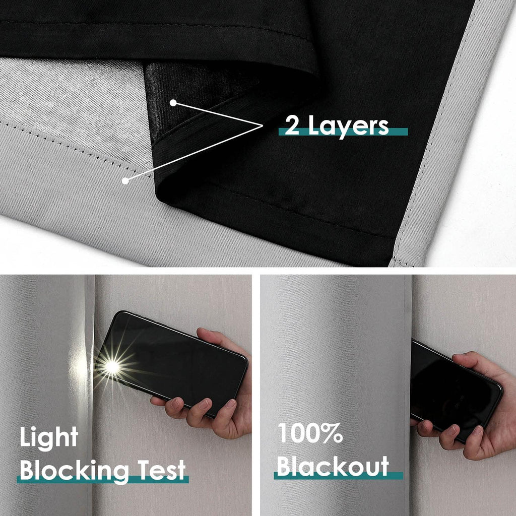100% Blackout Curtains 95 Inches Long 2 Panels Set - Set of 2