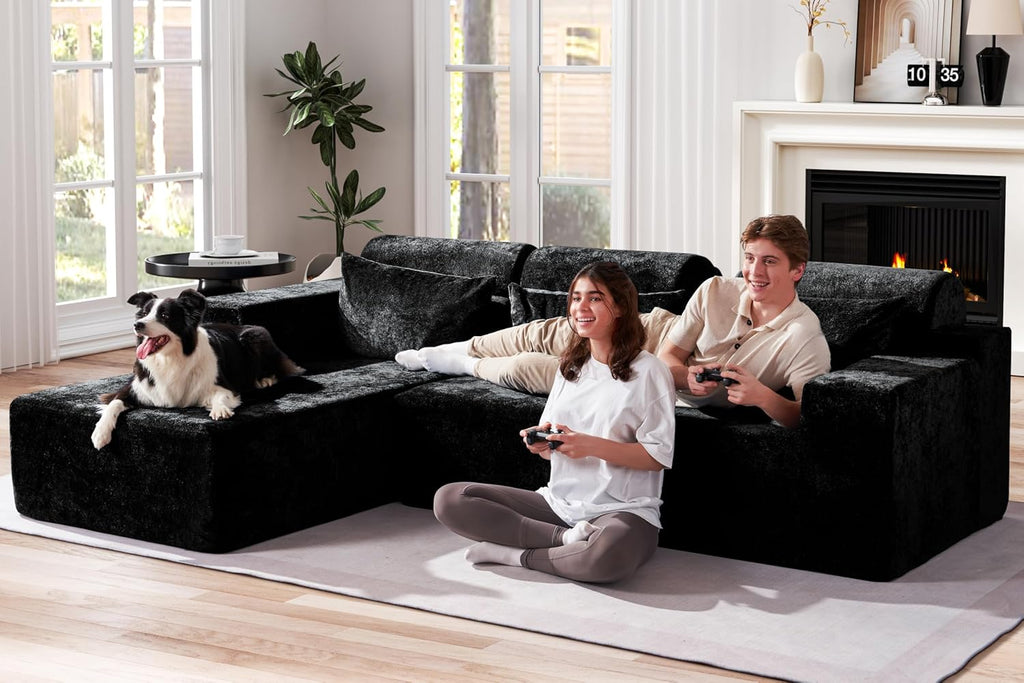 Modular Sectional Couches for Living Room,105" Cloud Couch with L-Shape Chaise,Comfy Sofa Living Room Couch