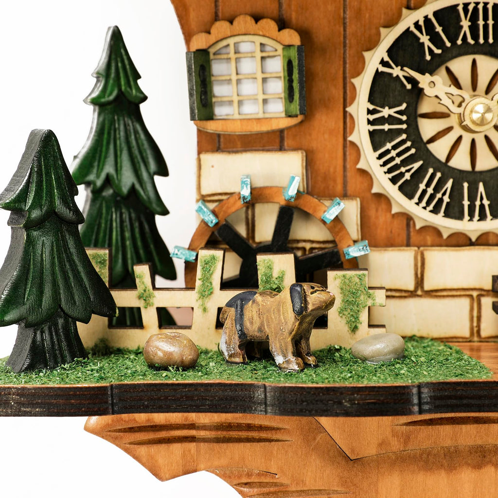 Musical Cuckoo Clock with Rotating Dancer Stage 12 Melodies, Volume Control & Night Mode, Germany Style Black Forest