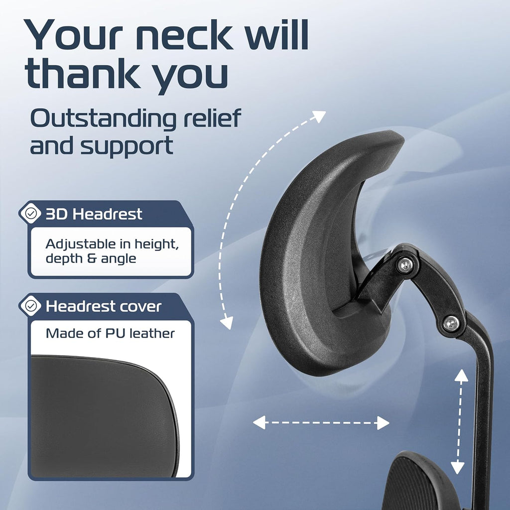 Ergonomic Comfy [#1 in Tests] Ergonomic Chair with Breathable Mesh Back | Computer Chair with wheels | Home Office