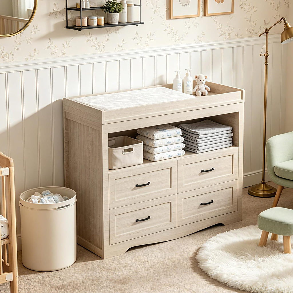 Diaper Changing Station 47.2 inches Changing Table Dresser Nursery Dresser