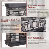 42 Inch Farmhouse Electric Fireplace TV Stand with Mantel, 23 Inch Freestanding Electric Fireplace Heater, Adjustable 3D Flame Levels and Remote Control, Light Grey