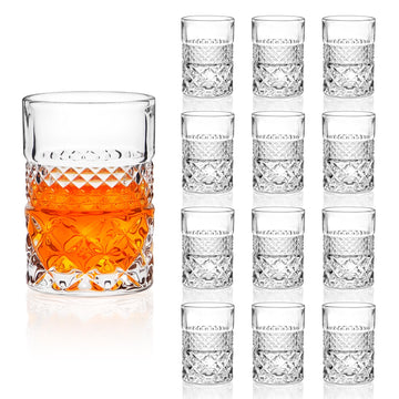 12 Pack Heavy Base Shot Glasses Set, 2oz Clear Shot Glasses Bulk, Tequila Shot Glass, Espresso Shot Glass for Vodka