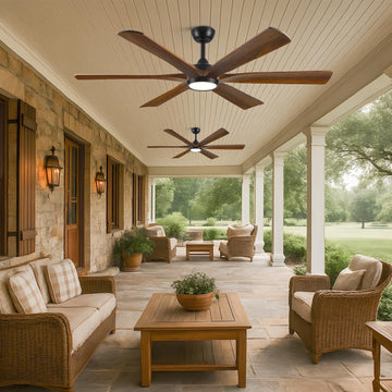 60" Ceiling Fan with LED Light and Remote - Walnut