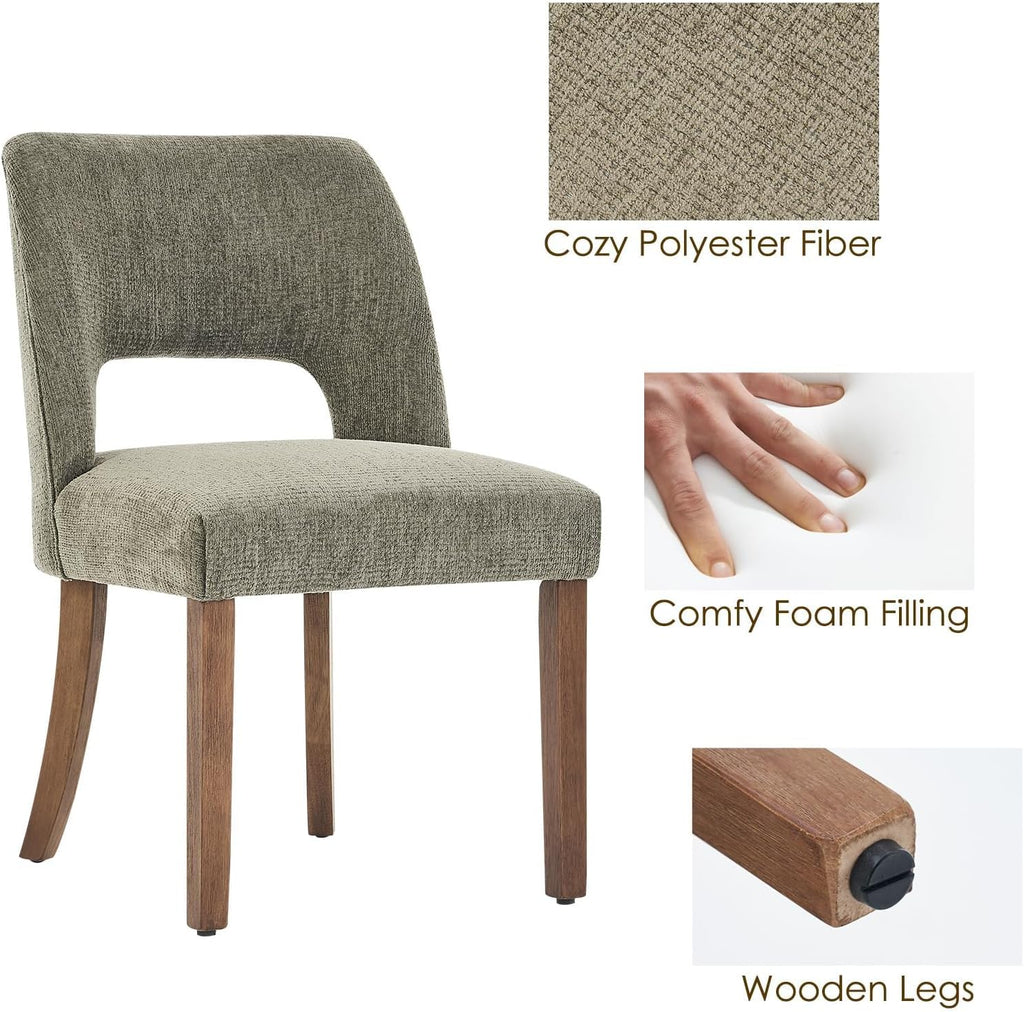Wooden Dining Chairs Set of 4, Modern Fabric Upholstered Dining Room Chair Kitchen Chairs, Farmhouse Dinner Chair for