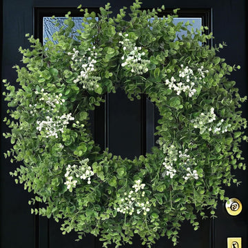 26'' Large Boxwood Wreath for Front Door Artificial Spring Wreath Boxwood Leaves Greenery Outdoor Door Wreaths